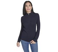 Nautica Women's 1/4 Zip Mockneck Cable Sweater, Night Sky, Small