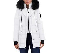 Nautica Women's 3/4 Heavyweight Mist Puffer Jacket, Winter White, Small