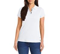 Nautica Women's 3-Button Short Sleeve Breathable 100% Cotton Polo Shirt, Bright White, L