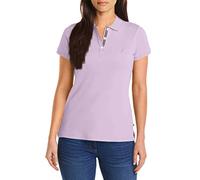 Nautica Women's 3-Button Short Sleeve Breathable 100% Cotton Polo Shirt, Lavendula, XXL