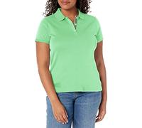 Nautica Women's 3-Button Short Sleeve Breathable 100% Cotton Polo Shirt, Leaf Green, M