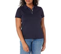 Nautica Women's 3-Button Short Sleeve Breathable 100% Cotton Polo Shirt, Navy, L