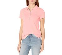 Nautica Women's 5-Button Short Sleeve Breathable 100% Cotton Polo Shirt, Aloha Pink, XS