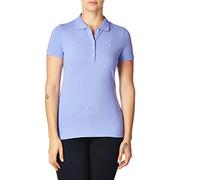 Nautica Women's 5-Button Short Sleeve Breathable 100% Cotton Polo Shirt, Deep Peri, M