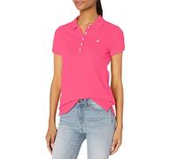 Nautica Women's 5-Button Short Sleeve Breathable 100% Cotton Polo Shirt, Leis Pink, L