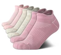 Nautica Womens Ankle Socks - 6 Pack Cushioned Low Cut Tab Breathable Athletic Socks with Arch Support Running Sock for Women, Mauve, 3.5-9 UK
