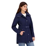 Nautica Women's Belted Softshell Jacket-Faux Fur Lined Hood - Wind & Water-Resistant Coat Insulated Shells, Navy Seas, XS