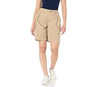 Nautica Women's Bermuda Pleated Cargo Shorts Denim, Rope, 14