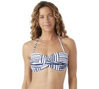 Nautica Women's Bikini Bandeau Strap Swim Top, Quick-Dry, Removable Pads, UPF 50+ Sun Protection, Wave, Medium