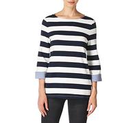 Nautica Women's Boatneck 3/4 Sleeve 100% Cotton Shirt, Navy, Large