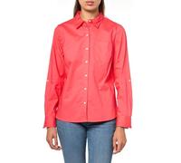 Nautica Women's Button Front Long Sleeve Roll Tab Shirt, Paradise Pink, L