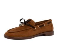 Nautica Women's Casual Slip-On Loafers Microsuede Moc-Toe Boat Shoes Comfort Flats with Anchor Charm