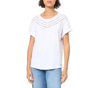 Nautica Women's Chevron Knit Top Short Sleeve Shirt, Bright White, M
