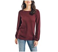 Nautica Women's Classic Soft Cotton Boat Neck Sweater, Seaport Burgundy, M