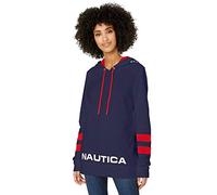 Nautica Women's Classic Supersoft 100% Cotton Pullover Hoodie Hooded Sweatshirt, Navy Seas, Medium