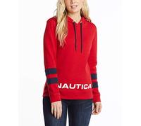 Nautica Women's Classic Supersoft 100% Cotton Pullover Hoodie Hooded Sweatshirt, Red, XL