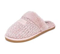 Nautica Women's Cozy Clog Slippers with Plush Faux Fur Collar and Durable Rubber Sole for Indoor & Outdoor Comfort, Pink-sparkle, Medium