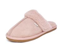 Nautica Women's Cozy Clog Slippers with Plush Faux Fur Collar and Durable Rubber Sole for Indoor & Outdoor Comfort, Mauve-catrin, Medium