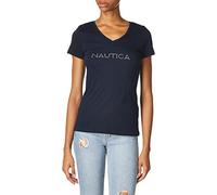 Nautica Women's Easy Comfort Supersoft 100% Cotton Classic Logo T-Shirt, Navy, X-Large