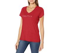 Nautica Women's Easy Comfort Supersoft 100% Cotton Classic Logo T-Shirt Red, Medium