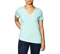 Nautica Women's Easy Comfort V-Neck Striped Supersoft Stretch Cotton T-Shirt, Aruba Blue, XX-Large