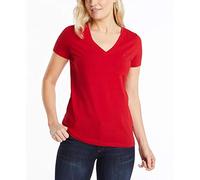 Nautica Women's Easy Comfort V-Neck Supersoft Stretch Cotton T-Shirt Red, Large