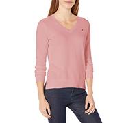 Nautica Women's Effortless J-Class Long Sleeve 100% Cotton V-Neck Sweater, Orchid Pink, M