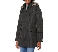 Nautica Women's Heavyweight Puffer Jacket with Faux Fur Lined Hood Down Alternative Coat, Deep Black, S