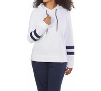 Nautica Womens Lightweight Pullover Sweatshirt Hoodie, White, XL