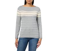 Nautica Women's Mariner Stripe Pullover Boatneck Long Sleeve, Heather Mist Multi, L