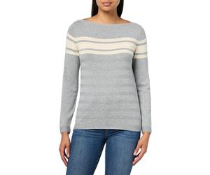 Nautica Women's Mariner Stripe Pullover Boatneck Long Sleeve, Heather Mist Multi, L
