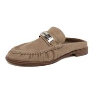 Nautica Women's Microsuede Slip On Mule Loafer - Casual Backless Flat Dress Shoe