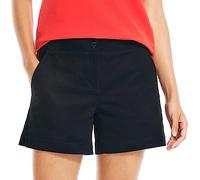 Nautica Womens Mid-Rise Cotton Shorts, Summer 5" Inseam Short with Front Slant Pockets, Black, 12