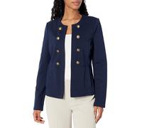 Nautica Women's Open Front Knit Captains Jacket Casual Blazer, Blue, XL