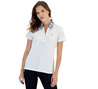 Nautica Women's Short Sleeve Button Placket Polo, Bright White, XS