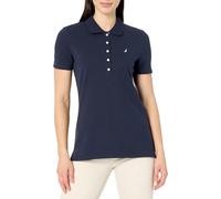 Nautica Women's Short Sleeve Button Placket Polo, Night Sky, S