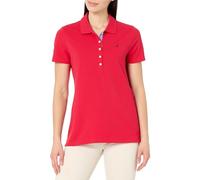 Nautica Women's Short Sleeve Button Placket Polo, Regatta Red, M