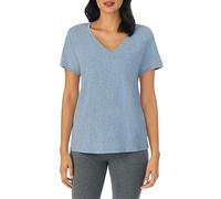 Nautica Womens Sleep Shirt - Lightweight, Breathable Pajama Top - Cotton Knit Jersey V-Neck Sleepwear and Loungewear, Heather Blue, 2X