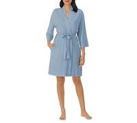 Nautica Womens Soft Robe - Above Knee 3/4 Length Sleeve Lightweight Robe - Cotton Knit Jersey Sleepwear and Loungewear, Heather Blue, Small