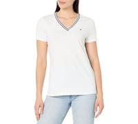 Nautica Women's Solid V-Neck Short Sleeve T-Shirt, Bright White, L