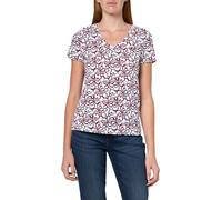 Nautica Women's Solid V-Neck Short Sleeve T-Shirt, Bright White Multi, L