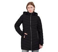 Nautica Women's Stretch Quilted Puffer Jacket- Winter Coat with Detachable Hood & Storm Cuffs, Black, M