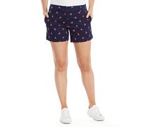 Nautica Women's Traditional Collection's Tailored Stretch Cotton Patterned Short, Navy, 8