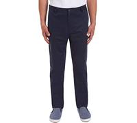 Nautica Young Men's Uniform Flat Front Stretch Twill Pant, Navy, 34W x 32L