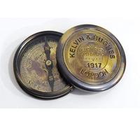 Nautical 1917 Kelvin & Hughes London Brass Compass 2.05 inch Approx Antique Brown