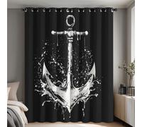 Nautical Anchor Blackout Curtains 90x108 Inch, 2 Panels, 55 Drop