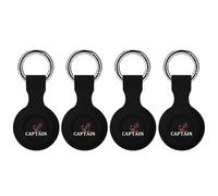 Nautical Anchor Captains-1 Keychain Holder Case Compatible with AirTag Waterproof Silicone Shell Protective Case 4PCS