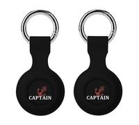 Nautical Anchor Captains-1 Keychain Holder Case Compatible with AirTag Waterproof Silicone Shell Protective Case 2PCS
