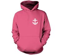 Nautical Anchor Pocket Logo Unisex Hoodie - Pink Small