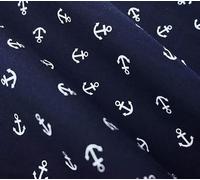 Nautical Anchor Polycotton Prints (Per Metre) - Sewing Quilting Dress Fabric - Simply Sew Crafty™ (Navy Blue)